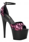 Adore 768 Pink Satin Black Lace Stiletto Size 6 Sex Toy Product