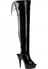Delight 3017 Black Thigh High Boots Size 6 Sex Toy Product