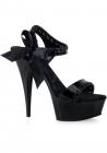 Delight 5.75 Inches Black Stiletto Bow Sandal Size 6 Sex Toy Product