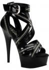 Delight 663 Black Strappy Sandals Size 7 Sex Toy Product