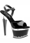 Illusion 659 Black Stiletto Sandals Size 6 Sex Toy Product