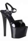 Sky 6.75 Inches Black Stiletto Ankle Strap Size 6 Sex Toy Product