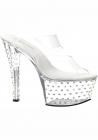Stardust Studs 702 Clear Stiletto Sandals Size 6 Sex Toy Product