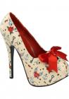 Teeze 12 Stiletto Cream Tattoo Print Shoes Size 6 Sex Toy Product