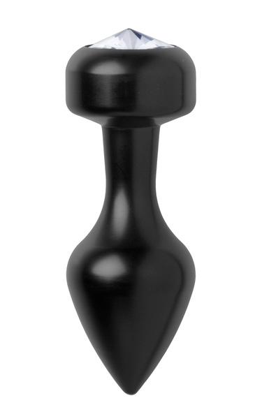 Spade Petite Jeweled Anal Plug Aluminum Black Sex Toy Product