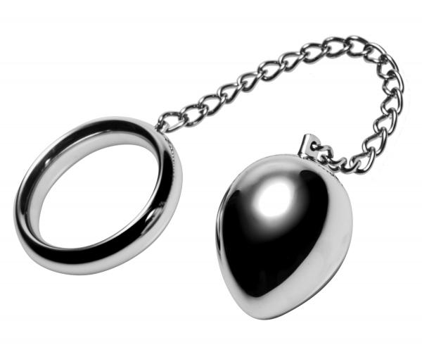 Stainless Steel Cock Ring And Anal Plug Silver Sex Toy Product