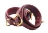 Strict Leather Burgundy Locking Ankle Cuffs Sex Toy Product Image 2