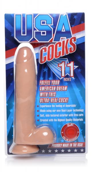 USA Cocks 11 Inches Ultra Real Dual Layer Suction Cup Dildo Sex Toy Product