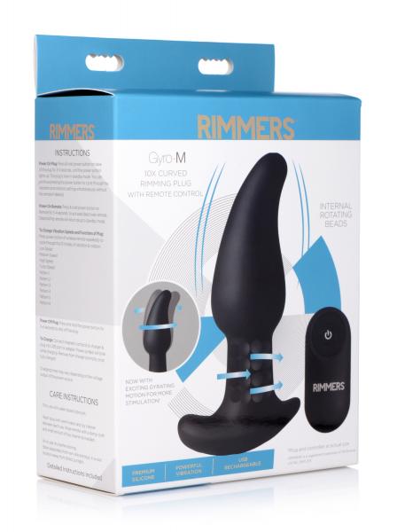 Gyro-m 10x Curved Rimming Plug With Remote Control Sex Toy Product