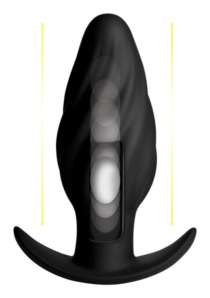 Kinetic Thumping 7X Swirled Anal Plug Black Sex Toy Product