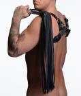 Leather Flogger With Stainless Steel Handle Sex Toy Product