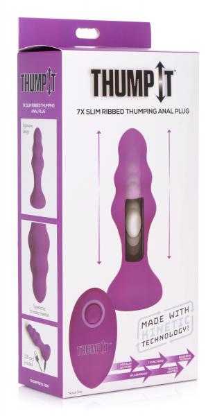 7x Slim Ribbed Thumping Silicone Anal Plug Sex Toy Product