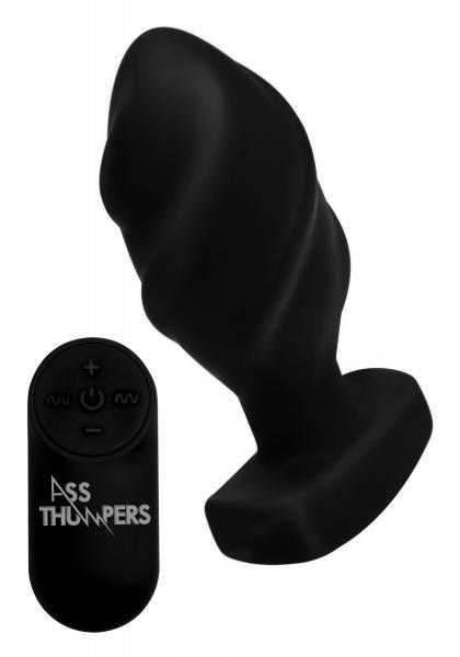 The Driller 10x Swirled Silicone Remote Control Vibrating Butt Plug Sex Toy Product