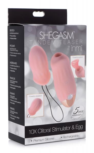 Shegasm Tandem Teaser 10x Clitoral Stimulator With Bonus Egg Vibe Sex Toy Product