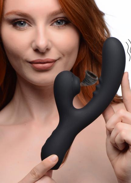 8x Silicone Suction Rabbit - Black Sex Toy Product
