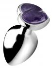 Genuine Amethyst Gemstone Heart Anal Plug - Large Sex Toy Product