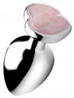 Authentic Rose Quartz Gemstone Heart Anal Plug - Large Sex Toy Product