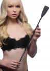 Short Leather Riding Crop With Rhinestone Handle Sex Toy Product