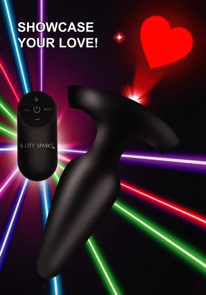 28x Laser Heart Silicone Anal Plug With Remote â€“ Medium Sex Toy Product