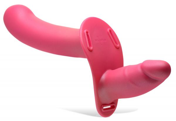 28x Double Diva 1.5 Inch Double Dildo With Harness And Remote Control - Pink Sex Toy Product