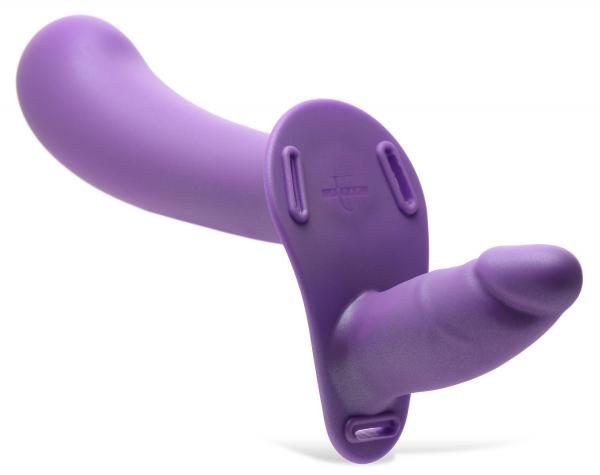 28x Double Diva 2 Inch Double Dildo With Harness And Remote Control - Purple Sex Toy Product