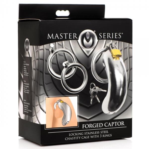 Forged Captor Locking Stainless Steel Chasity Cage Sex Toy Product