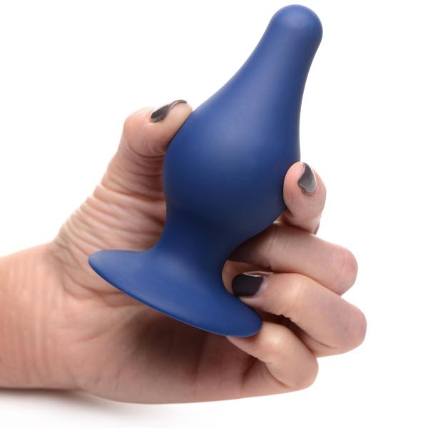 Squeezable Tapered Large Anal Plug - Blue Sex Toy Product