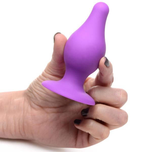 Squeezable Tapered Medium Anal Plug - Purple Sex Toy Product