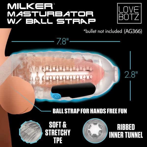 Milker Masturbator With Ball Strap Sex Toy Product