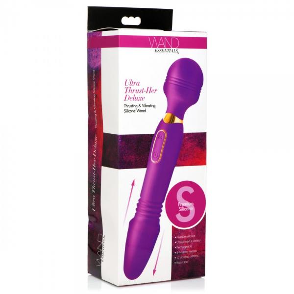 Ultra Thrust-her Deluxe Thrusting And Vibrating Silicone Wand Sex Toy Product