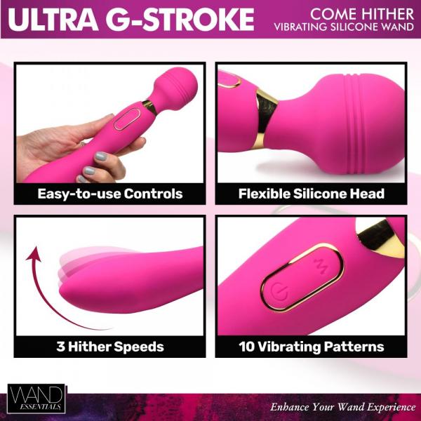 Ultra G-stroke Come Hither Vibrating Silicone Wand Sex Toy Product