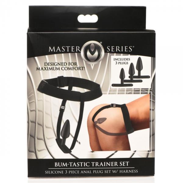 Bum-tastic Trainer Set Silicone 3 Piece Anal Plug Set With Harness Sex Toy Product
