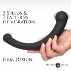 10x Vibra-crescent Vibrating Silicone Dual-ended Dildo - Black Sex Toy Product