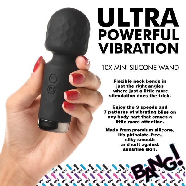 10x Mini Silicone Wand - Black Sex Toy Product
