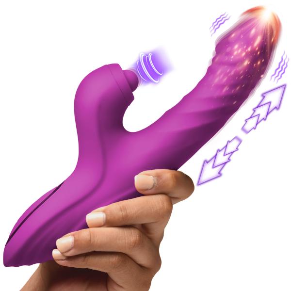 Bumping Bunny Thrusting & Pulsing Silicone Rabbit Vibrator Sex Toy Product