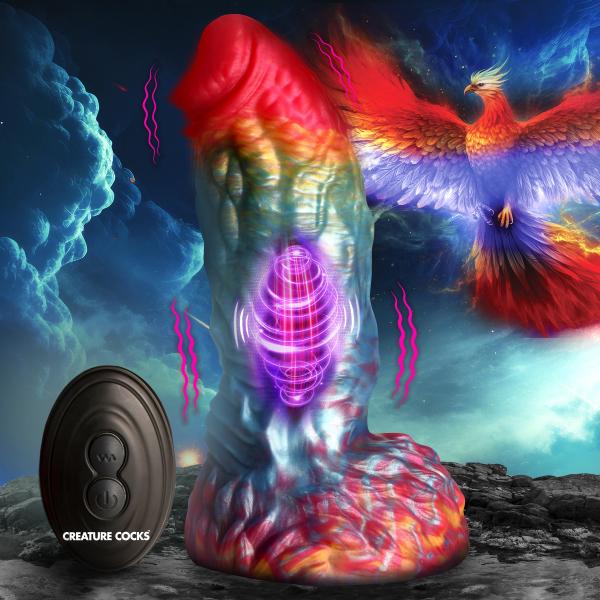Rainbow Phoenix Vibrating Silicone Dildo With Remote Sex Toy Product