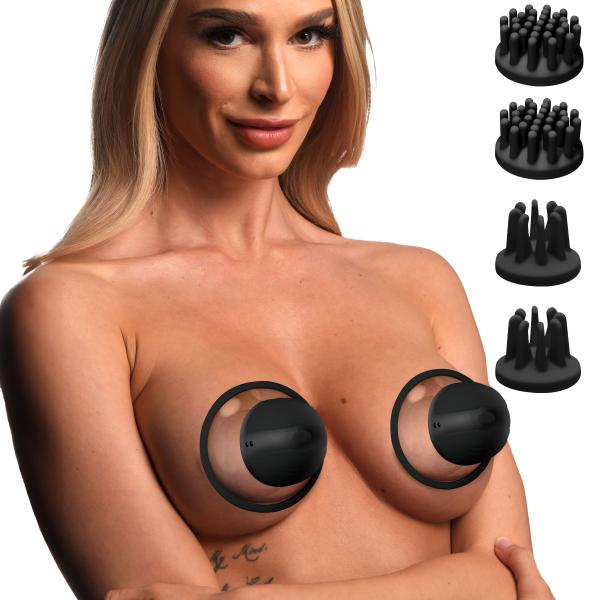 10x Rotating Nipple Suckers With 4 Attachments Sex Toy Product