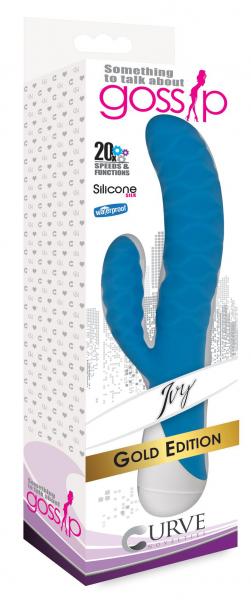 Ivy 20x Wavy Silicone Rabbit Vibe- Blue Sex Toy Product