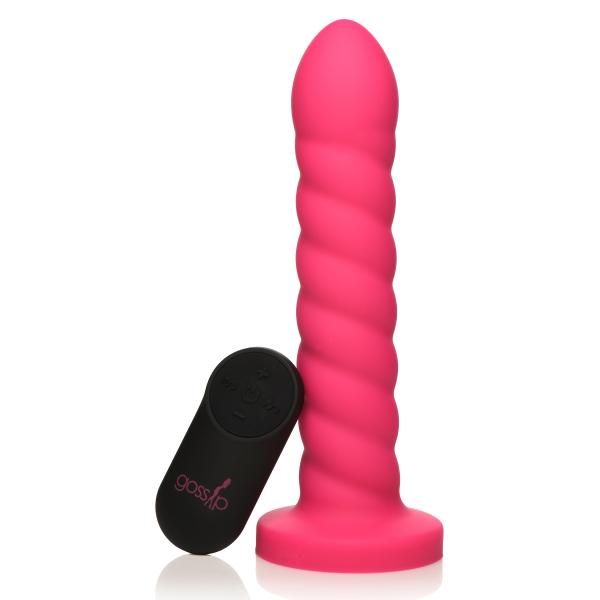 21x Soft Swirl Silicone Rechargeable Vibrator With Control - Magenta Sex Toy Product