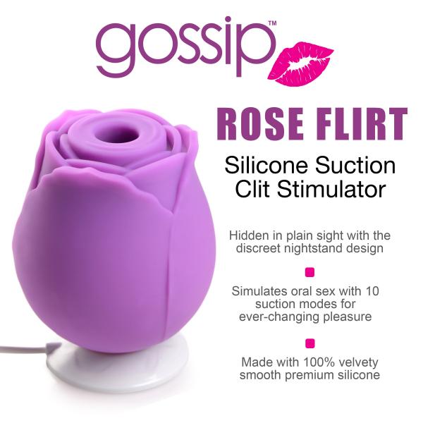 10x Rose Flirt Silicone Clitoral Stimulator Sex Toy Product