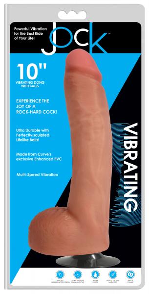 Jock 10 Inch Vibrating Dong With Balls Sex Toy Product