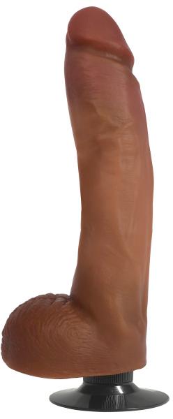 Jock Dark Bareskin Vibrating Dildo With Balls - 10 Inch Sex Toy Product