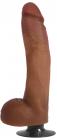Jock Dark Bareskin Vibrating Dildo With Balls - 10 Inch Sex Toy Product