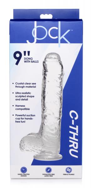 Jock C-thru Dildo With Balls - 9 Inch Sex Toy Product