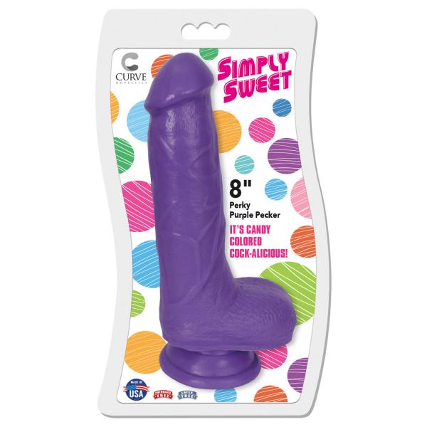 8 Inch Bangin Pecker Dildo - Purple Sex Toy Product