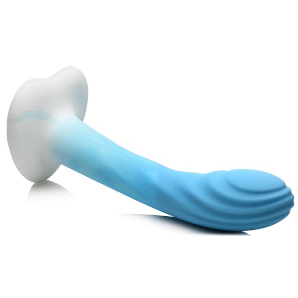 Rippled Silicone Blue And White Dildo Sex Toy Product