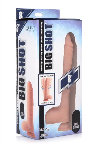 Vibrating And Rotating Remote Control Silicone Dildo With Balls - 8 Inch Sex Toy Product
