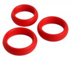 3 Piece Silicone C Ring Set - Red Sex Toy Product