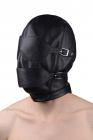Premium Leather Hood With Blindfold And Breathable Ball Gag Sex Toy Product