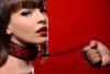 Crimson Tied Collar With Leash Red Black Sex Toy Product Image 1